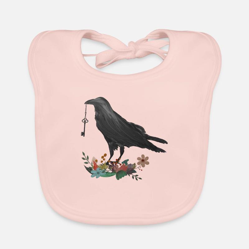 Rabe mit Schlüssel - Geschenk Baby Bio-Lätzchen
