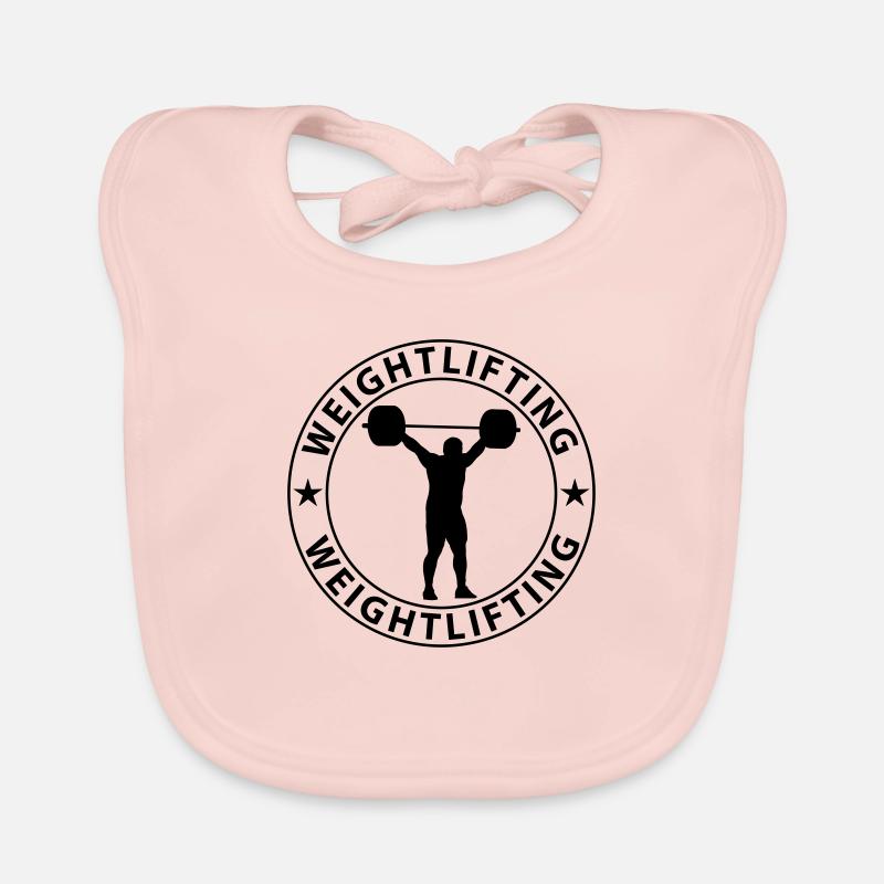 Weightlifting - Bavoir bio Bébé - rose