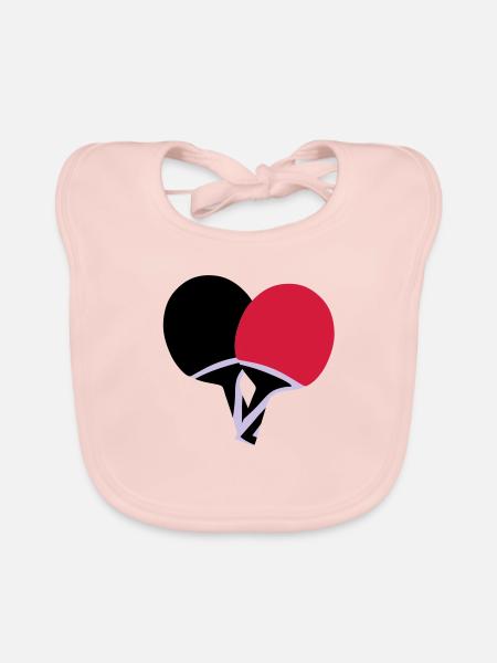 Table tennis, ping pong - Organic Baby Bibs - rose - Front