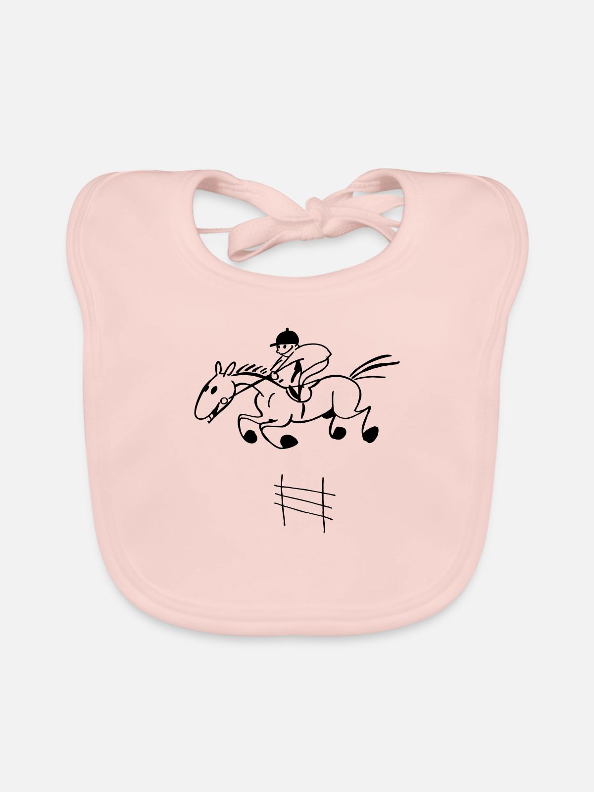 Springreiter - Baby Bio-Lätzchen - Rose - Vorne