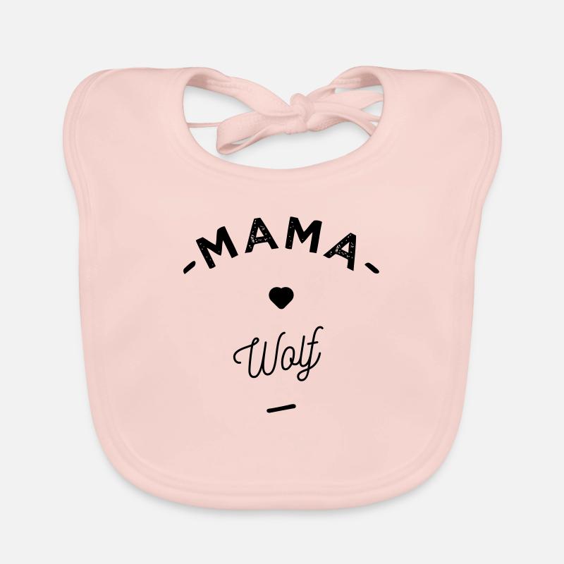 Mama wolf - - Bavoir bio Bébé - rose