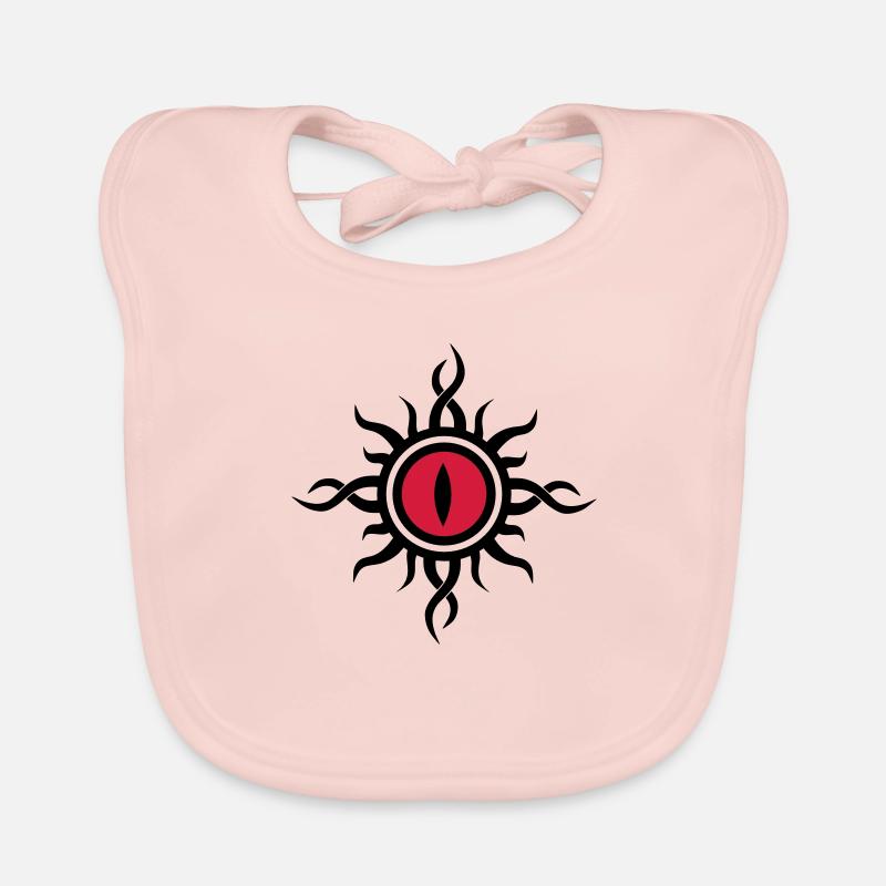 Oeil de dragon, Dragon Eye Tattoo Style, dragoneye - Bavoir bio Bébé - rose