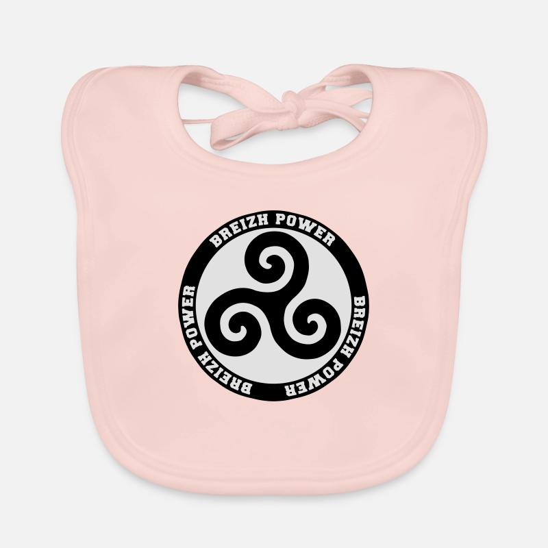 Triskele Breizh power Bretagne - Bavoir bio Bébé - rose