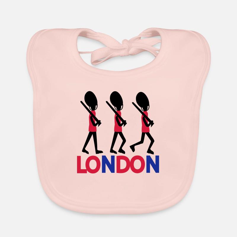 LONDON text Queen's guard Organic Baby Bibs