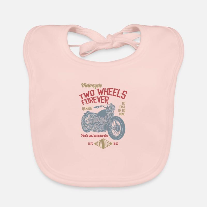 DEUX ROUES - Bavoir bio Bébé - rose