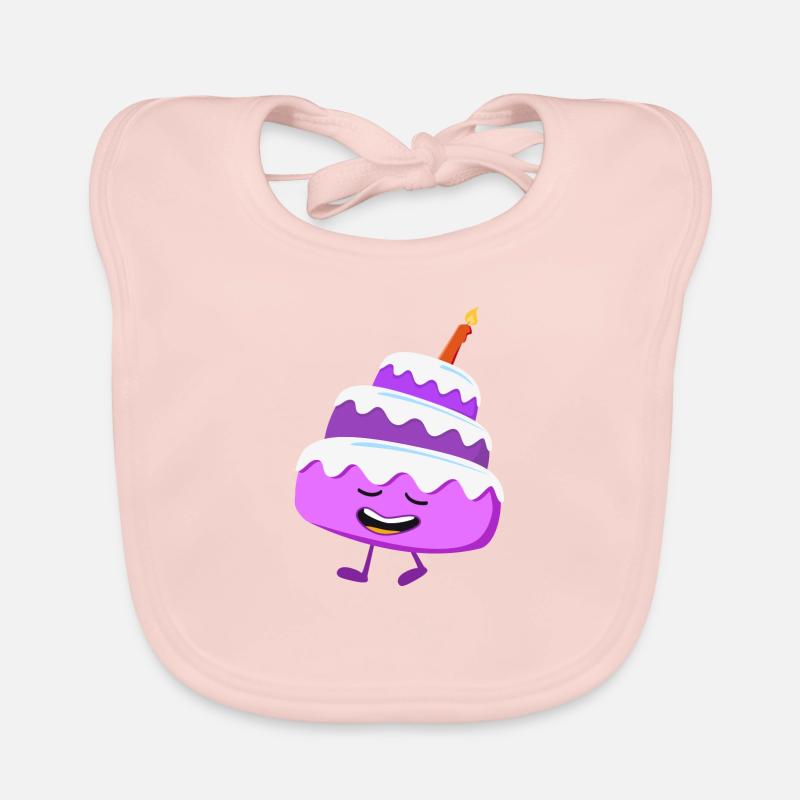 Gâteau d'anniversaire - Bavoir bio Bébé - rose