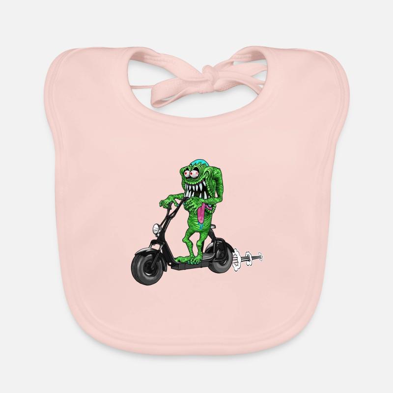 mignon drôle monstre sur Escooter Bavoir bio Bébé