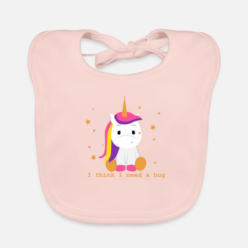 licorne - Bavoir bio Bébé - rose