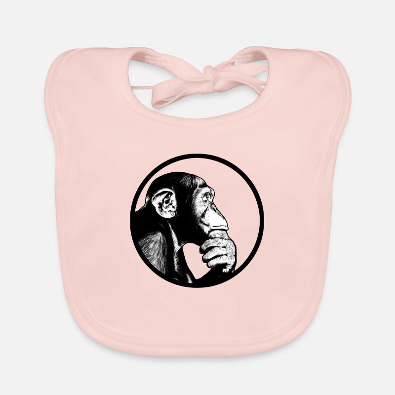 Pensez à des chimpanzés singes Bavoir bio Bébé
