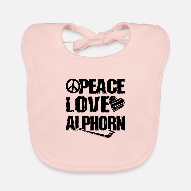 Alphorn - Baby Bio-Lätzchen - Rose