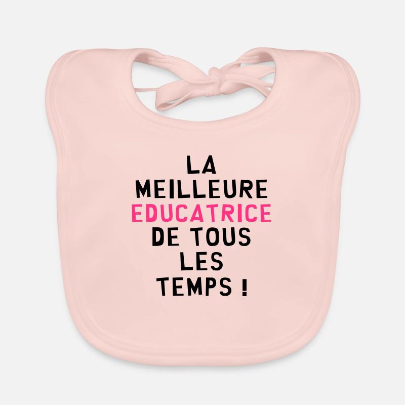 Education / Educateur / Educatrice / Ecole / Prof - Bavoir bio Bébé - rose