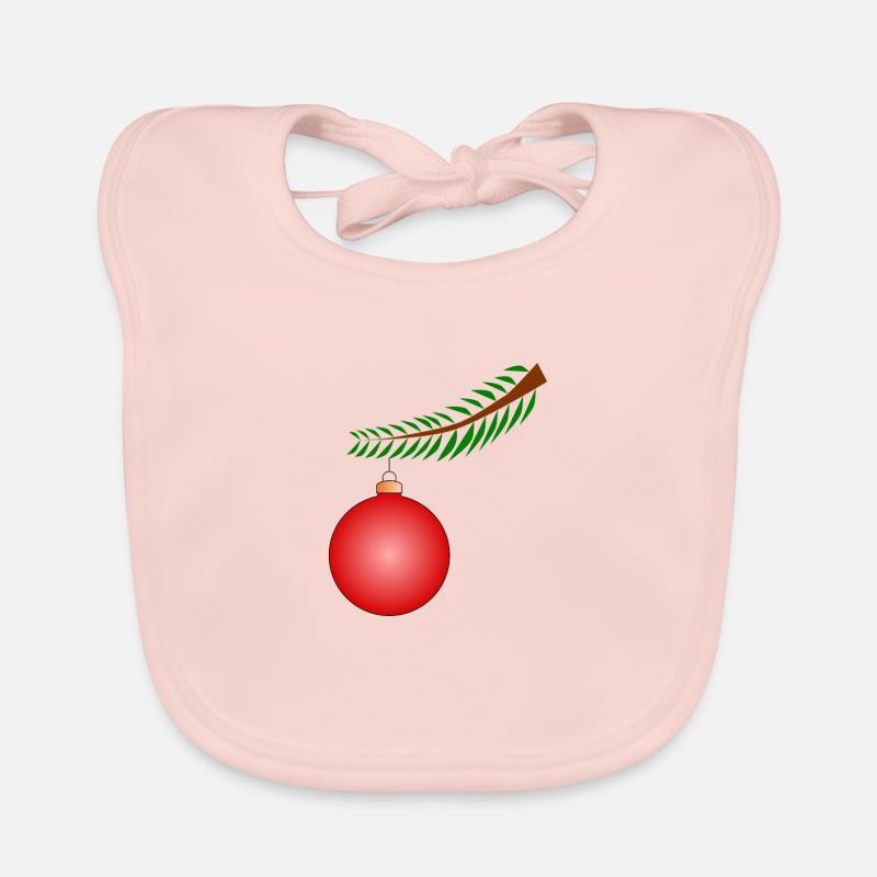 Weihnachtskugel am Ast - Rot Baby Bio-Lätzchen
