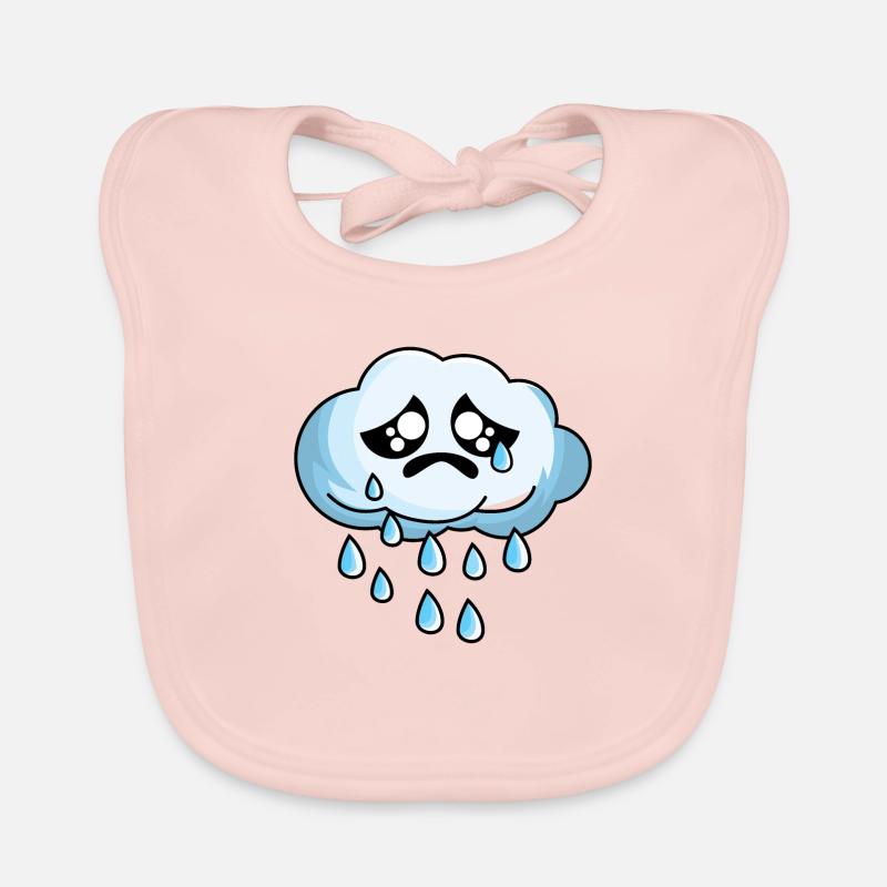 Traurige Wolke mit Regen Baby Bio-Lätzchen