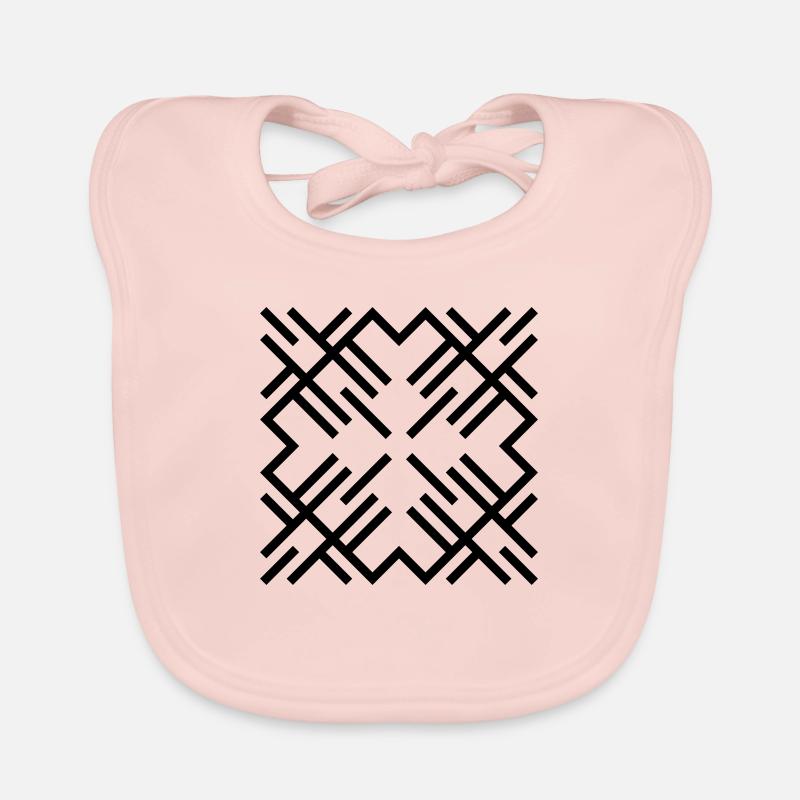 Lignes de MAYA 01 - Bavoir bio Bébé - rose