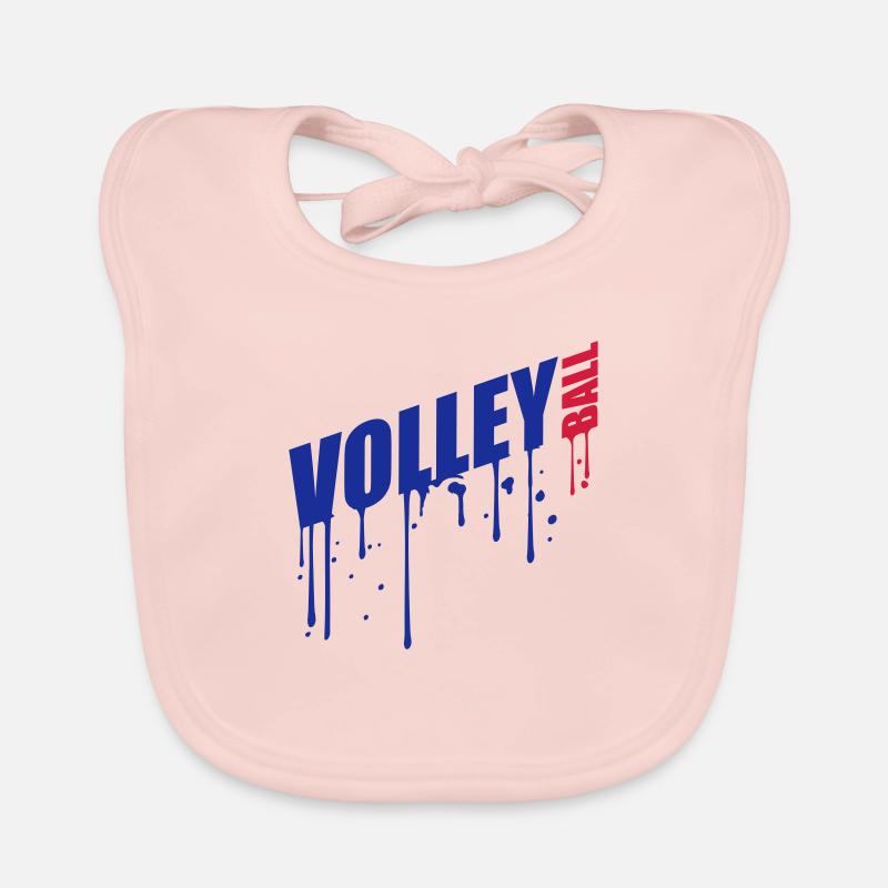 text cool serve cool volleyball round circle ball Organic Baby Bibs