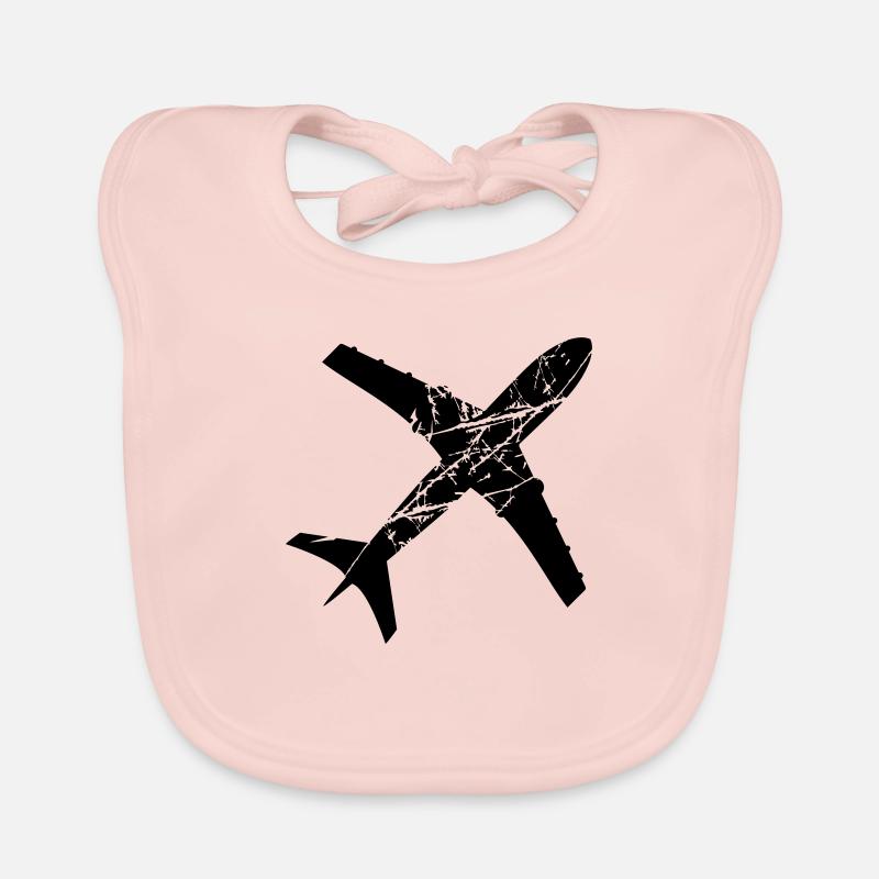 gratter les larmes timbre haut en bas avion voler - Bavoir bio Bébé - rose