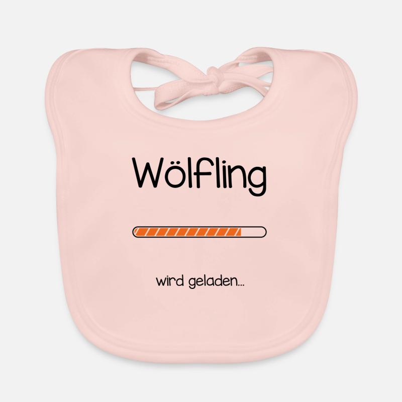 Wölfling wird geladen - Baby Bio-Lätzchen - Rose