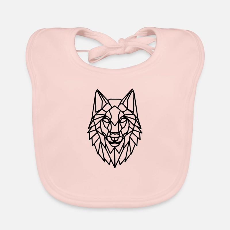 geometric wolf Organic Baby Bibs