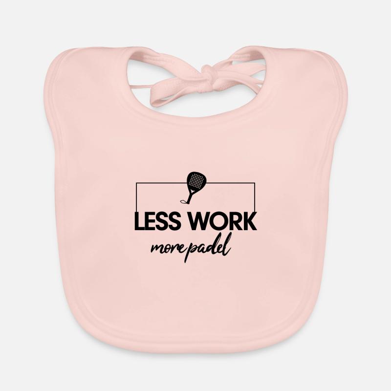 Less Work more Padel Black Organic Baby Bibs