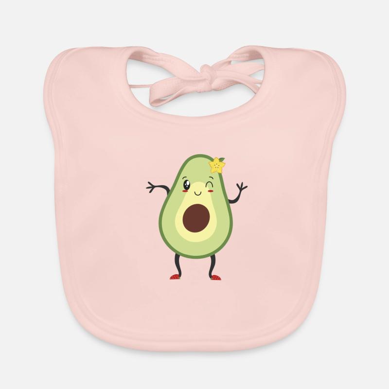 Fille avocat avec fleur dans les cheveux Bavoir bio Bébé