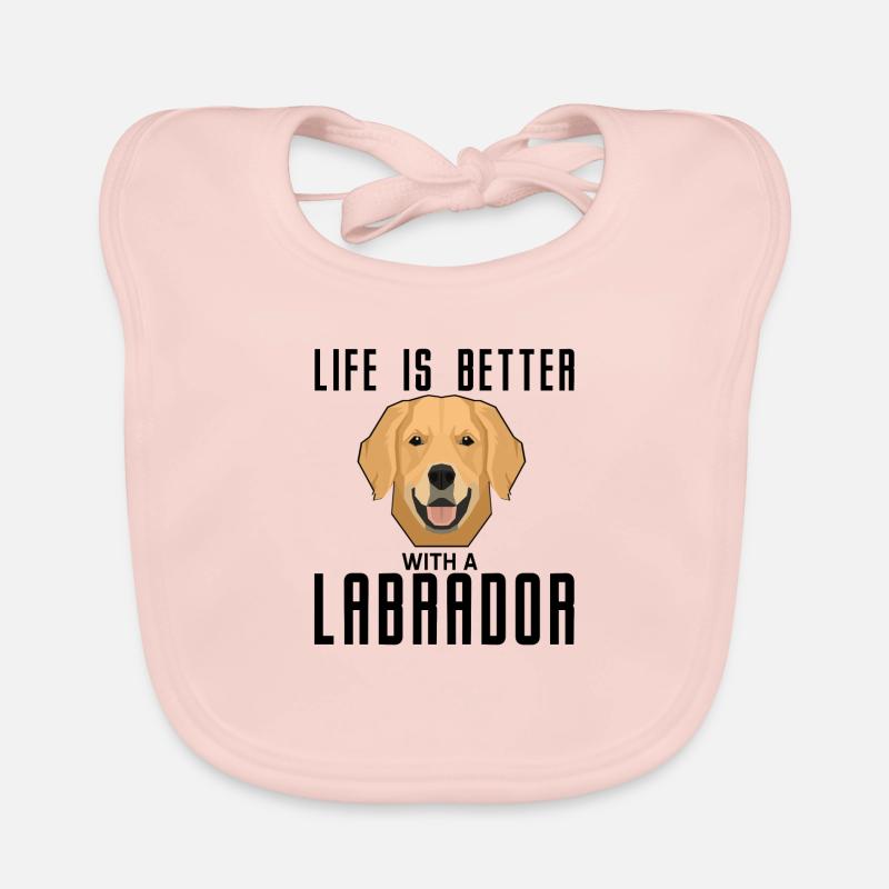 Labrador - Bavoir bio Bébé - rose
