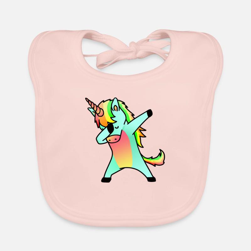 cooles Einhorn - Baby Bio-Lätzchen - Rose