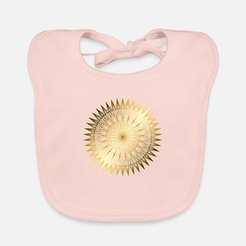 Gold Mandala - Baby Bio-Lätzchen - Rose