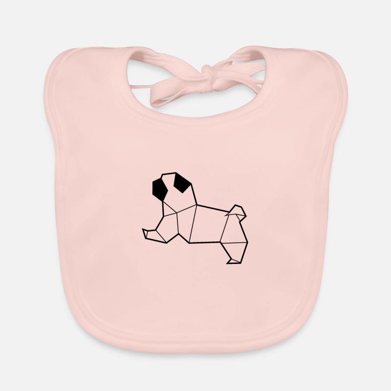 Kleiner Mops Poly Art Geschenkhund Baby Bio-Lätzchen