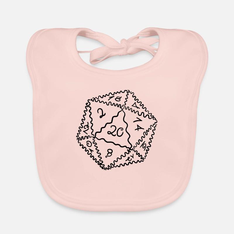 D20 Würfel - Baby Bio-Lätzchen - Rose
