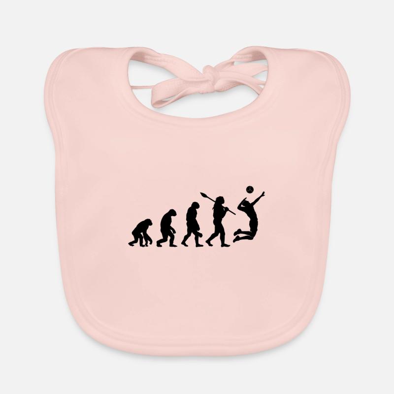 Human evolution volleyball sport Organic Baby Bibs