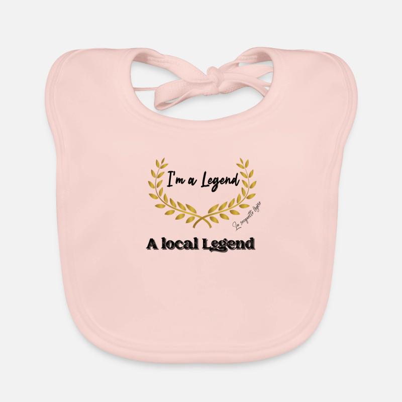 negro de leyenda local - Babero de algodón orgánico para bebés - rosa
