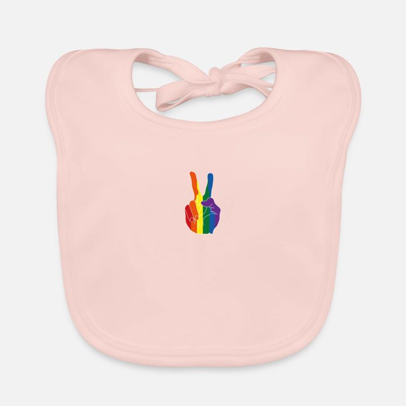 Arc en ciel de paix - Bavoir bio Bébé - rose