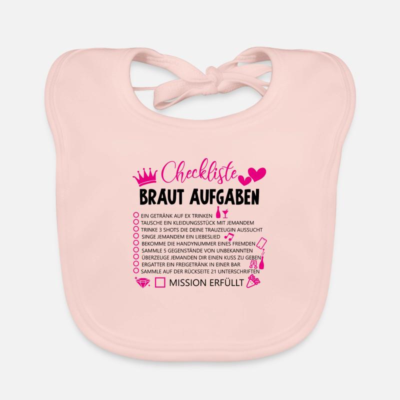Checkliste braut aufgaben Geschenk Hochzeit Ehe Baby Bio-Lätzchen
