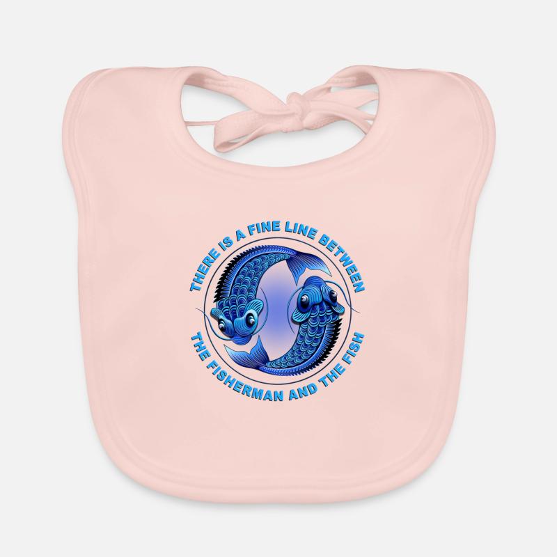 Le pêcheur et le poisson - Bavoir bio Bébé - rose