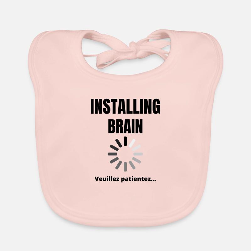 Installing brain - Bavoir bio Bébé - rose