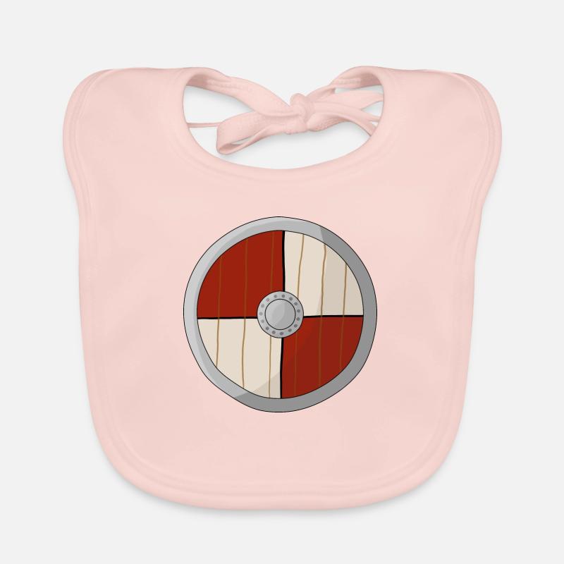 Bouclier viking - Bavoir bio Bébé - rose