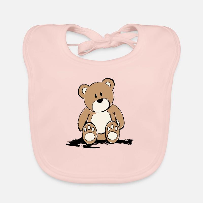 Teddy sitting Organic Baby Bibs