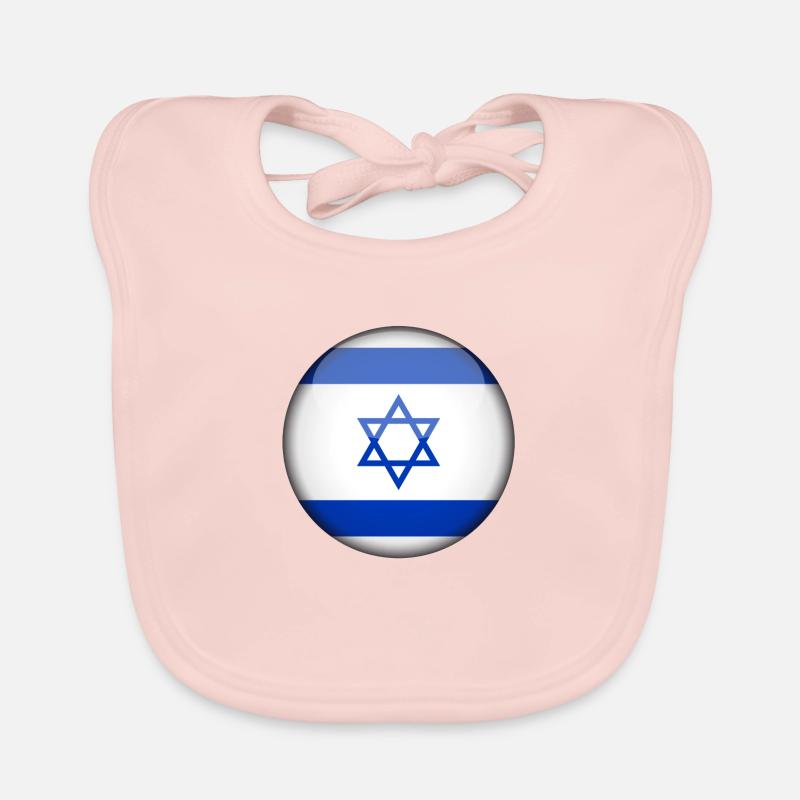 Israeli Flag Circle Organic Baby Bibs