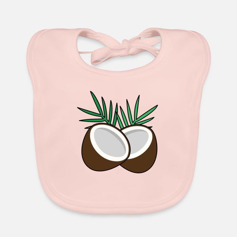 Noix de coco - Bavoir bio Bébé - rose