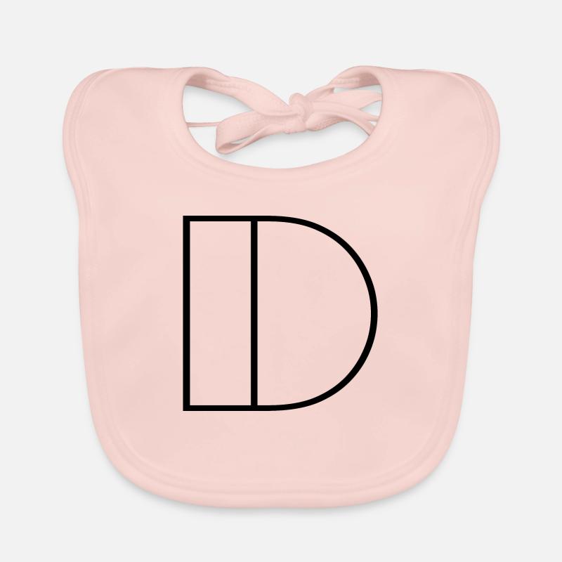 Buchstabe "D" Modern Schwarz Baby Bio-Lätzchen