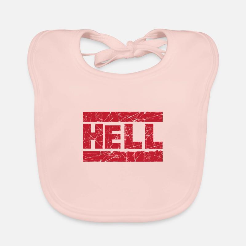 Hell Red Ink Stamp Organic Baby Bibs