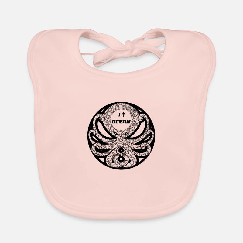 Octopus Graphic (black version) Organic Baby Bibs