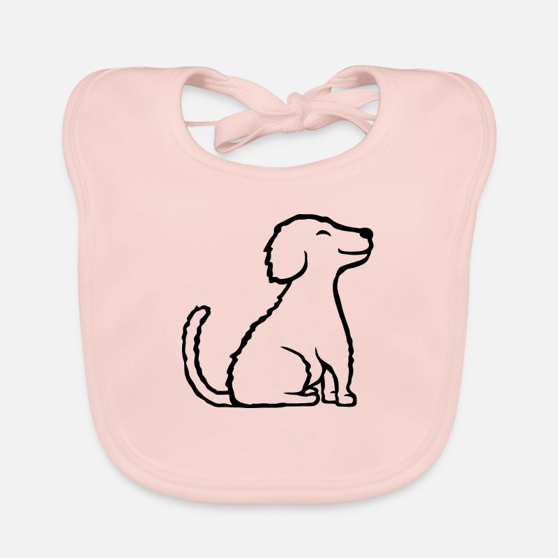 Braver glücklicher sitzender Hund Baby Bio-Lätzchen
