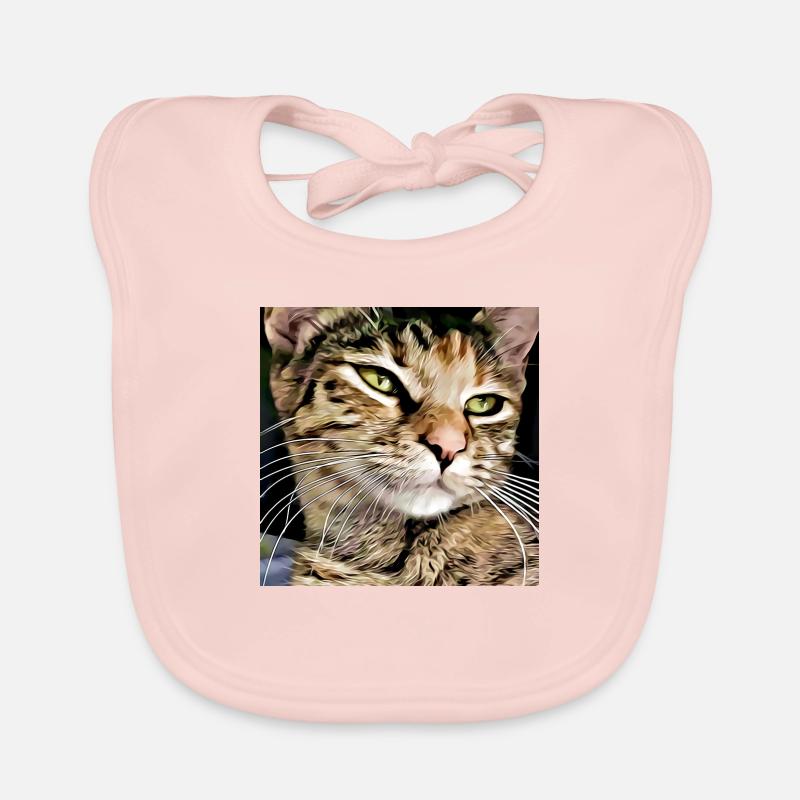 Tabby cat portrait Organic Baby Bibs