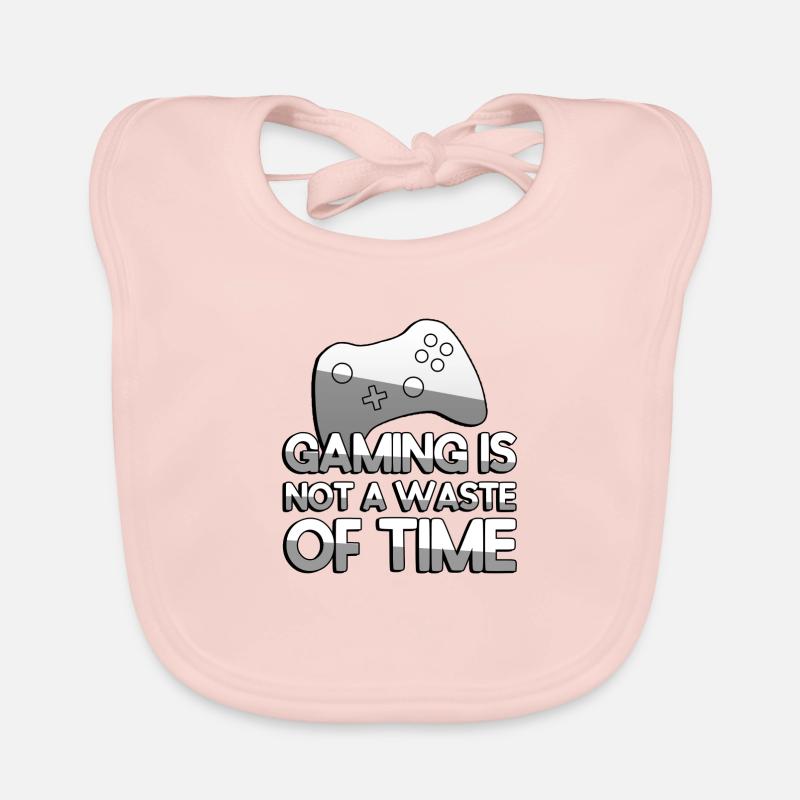 GAMING IS NOT A WASTE OF TIME + Controller- Gaming Baby Bio-Lätzchen