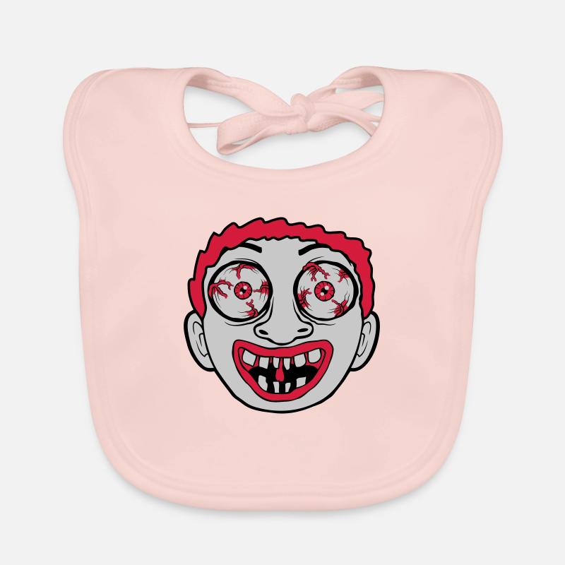 Crazy creepy horror face Organic Baby Bibs