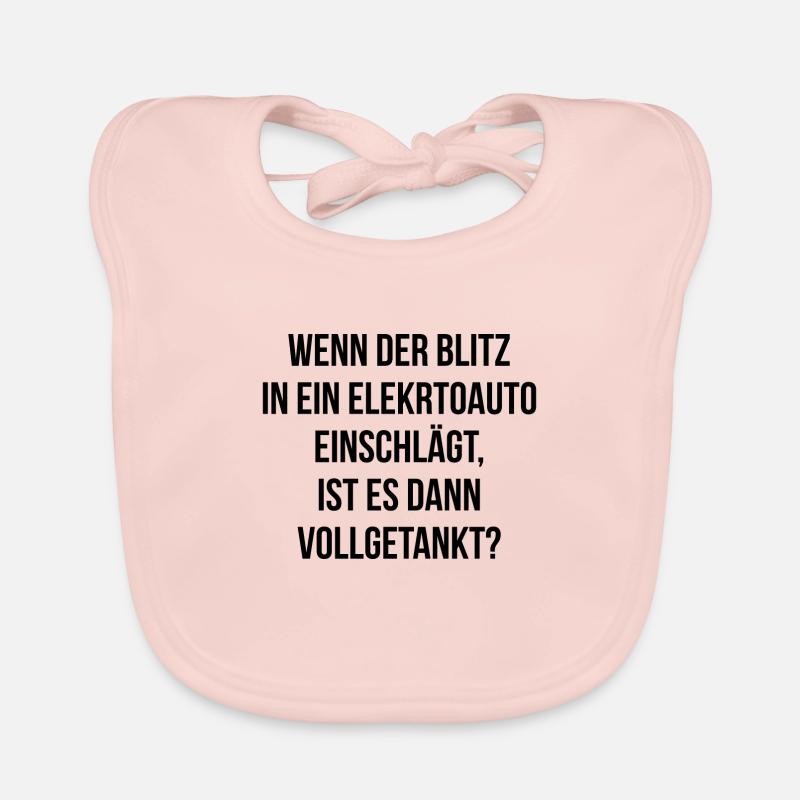 Wenn der Blitz in ein E Auto einschlägt getankt Baby Bio-Lätzchen