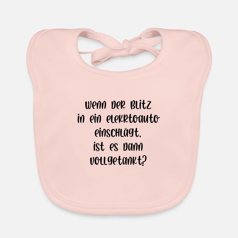 Wenn der Blitz in ein E Auto einschlägt getankt Baby Bio-Lätzchen