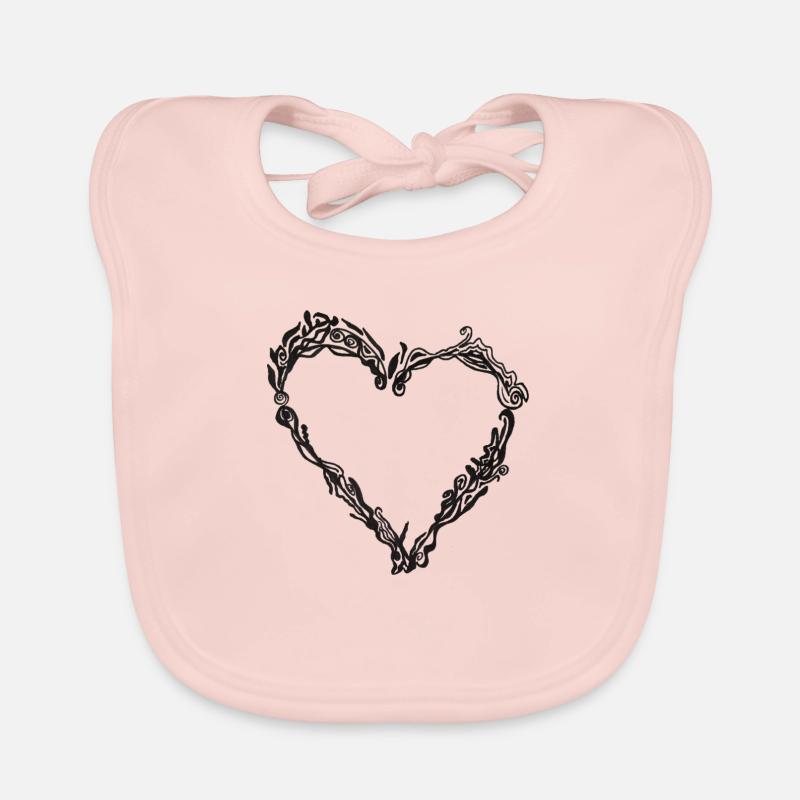 Herz - Baby Bio-Lätzchen - Rose