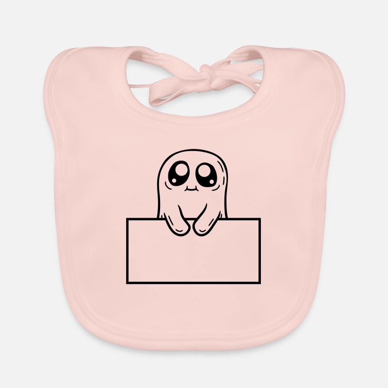 Cartoon Ghost Shows Shield Organic Baby Bibs